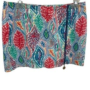 Lilly Pulitzer Women's Skirt Skort Size 4 Zip Front colorful coral print